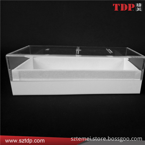 China Supplier 2016 New Design Rectangle Clear&White Acrylic Gift Package Box